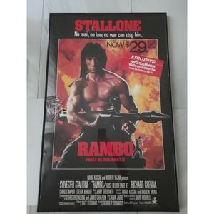 Rambo First Blood part II Poster 1985 25x39 Shrink Wrapped/Framed